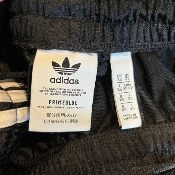 Adidas Primeblue 3 Stripe Track Pants Black with White Zip Leg Pocket Women's XS - Picture 12 of 15